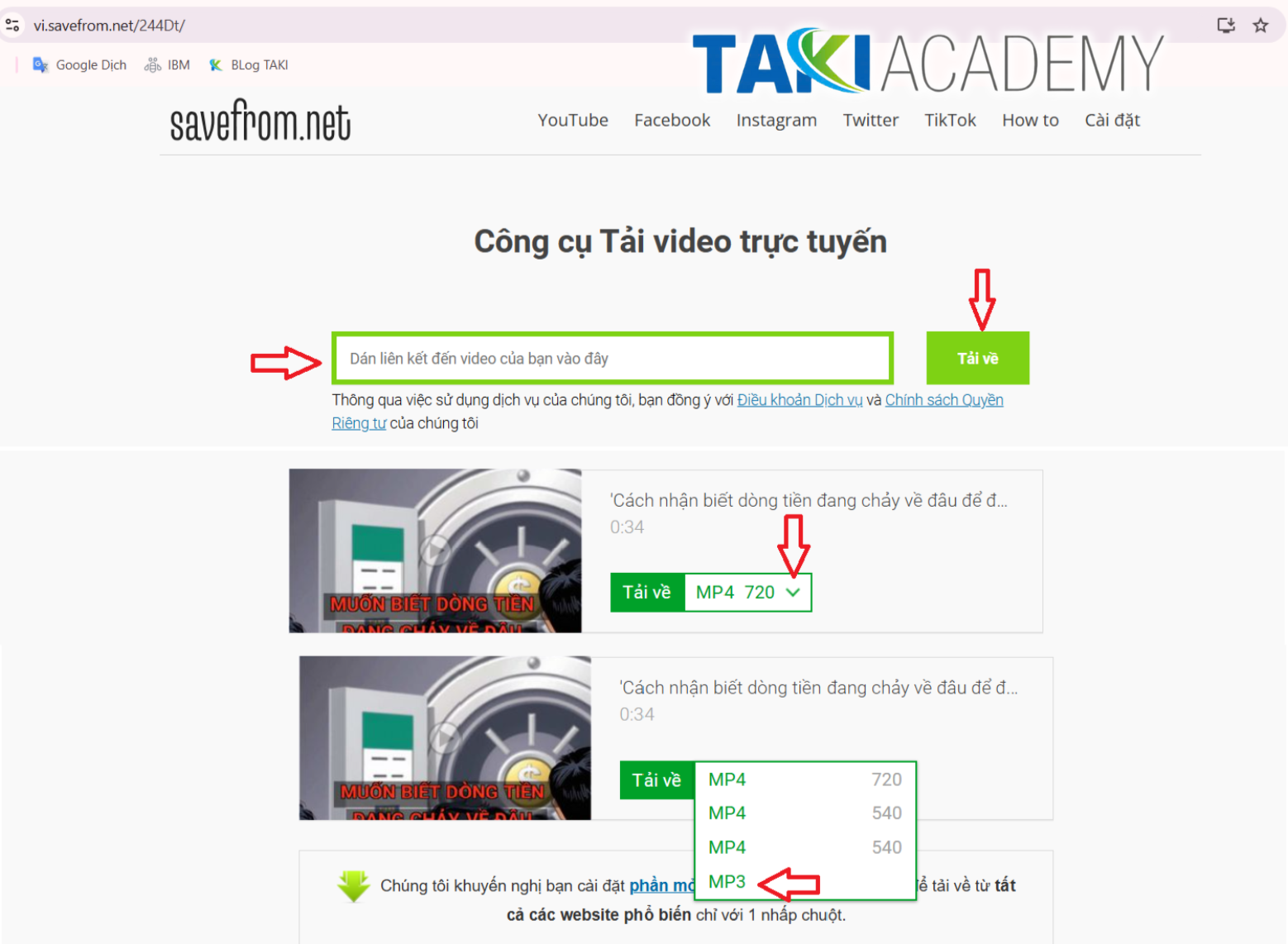 Tải nhạc Tiktok bằng trang web saveform.net